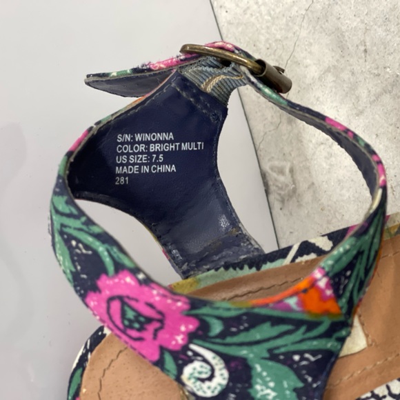 Steve Madden Winonna Bright Multi Tribal Sandal Wedge Heels - Picture 4 of 4